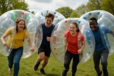 Plezier en teamwork in opblaasbare ballen